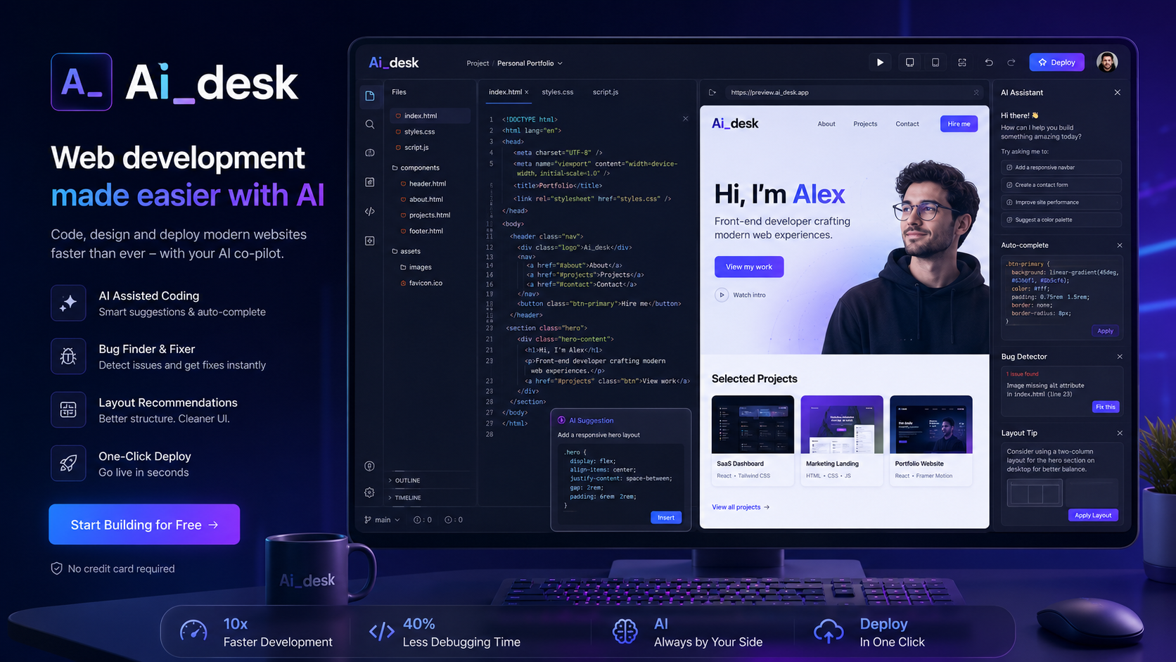 AI Desk bemutató harmadik képe